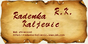 Radenka Kaljević vizit kartica